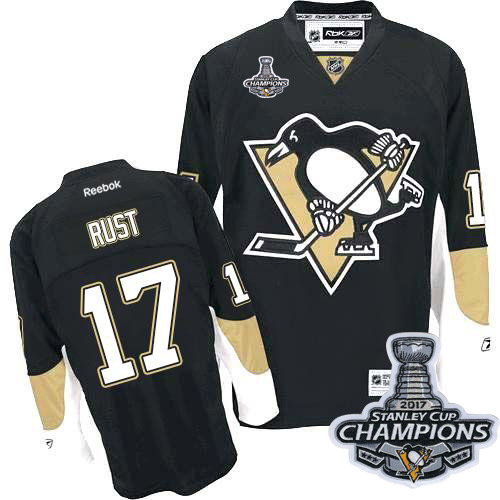 Penguins #17 Bryan Rust Black Home Stanley Cup Finals Champions Stitched NHL Jersey - Click Image to Close